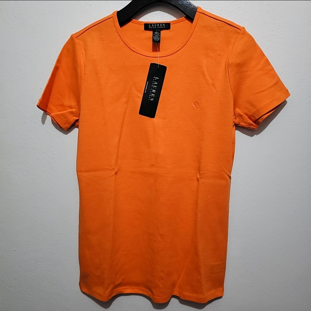 Ralph Lauren Orange Women SS TShirt, L